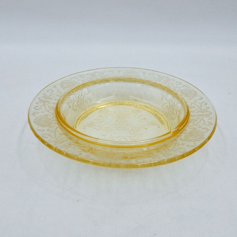 Hazel Atlas Florentine #2 Poppy Yellow Depression Glass Butter Dish Plate Only
